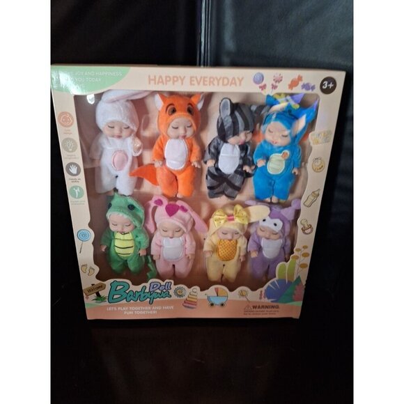 Unbranded Other - Doll Barbywa 8 Pack Mini Dolls 4 inch Animal Theme Ages 3+